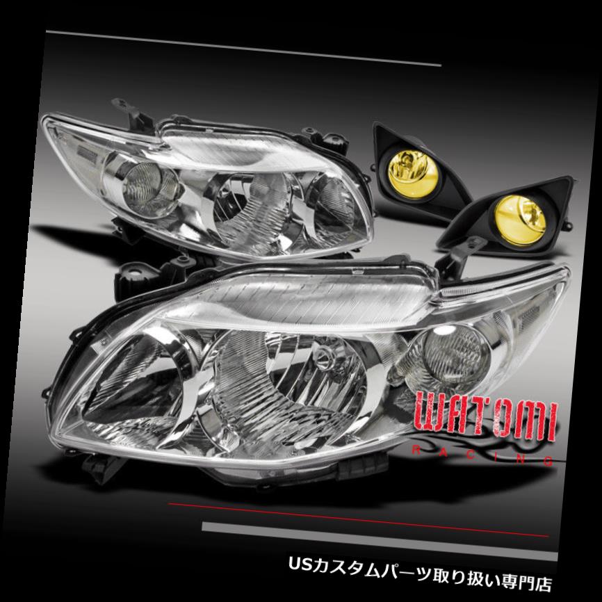 ヘッドライトカバー 09-10トヨタカローラクリスタルJDMヘッドライト+イエローフォグ+カバーキットデイタイムランニング 09-10 TOYOTA COROLLA CRYSTAL JDM HEAD LIGHT+YELLOW FOG+COVER KIT DAYTIME RUNNING 【並行輸入品】