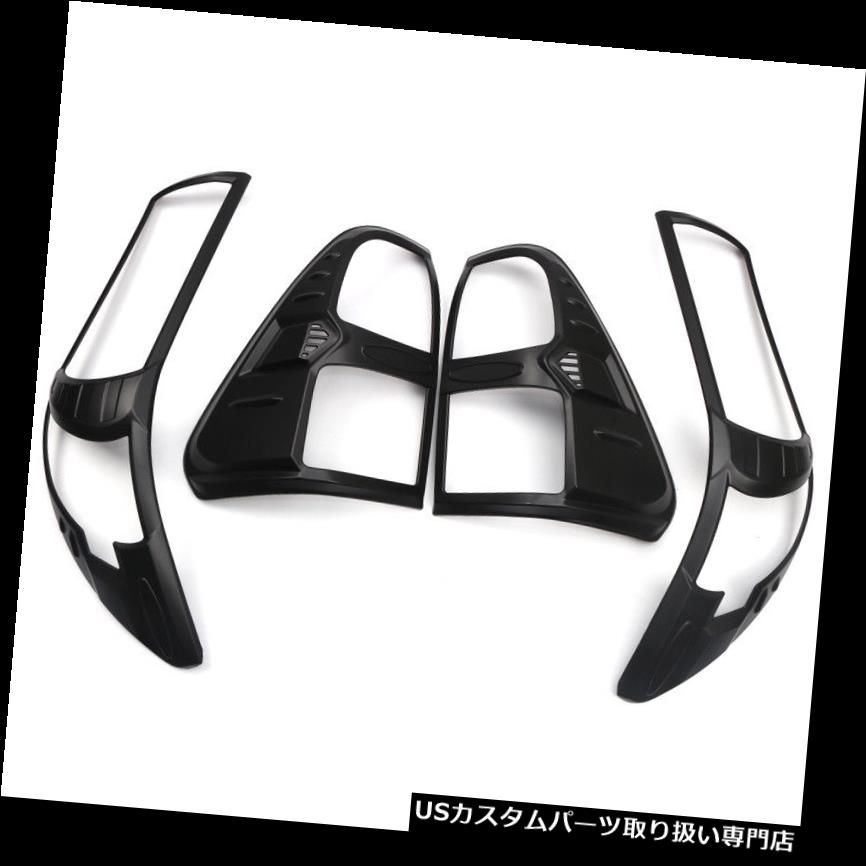 ヘッドライトカバー トヨタハイラックスRevo 16-18用エクステリアヘッド＆テールライトカバートリム4本ABSブラック Exterior Head&Tail Light Cover Trim 4pcs ABS Black For Toyota Hilux Revo 16-18 【並行輸入品】