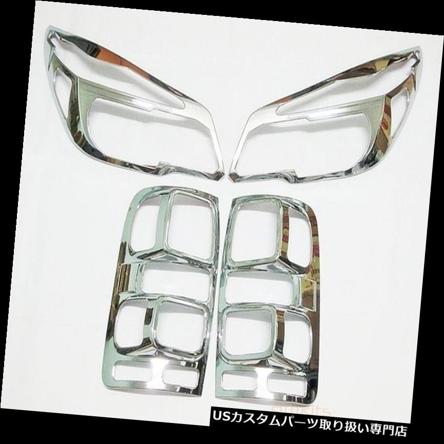 ヘッドライトカバー CHEVROLET HOLDEN COLORADO 2012-14用クロームヘッドテールライトランプカバートリム CHROME HEAD TAIL LIGHT LAMP COVER SET TRIM FOR CHEVROLET HOLDEN COLORADO 2012-14 【並行輸入品】