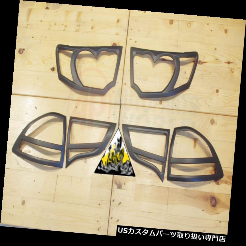 ヘッドライトカバー 三菱Pajero Sport 2009-12用マットブラックヘッドテールライトランプカバートリム Matte Black Head Tail Light Lamp Cover Trim For Mitsubishi Pajero Sport 2009-12 【並行輸入品】