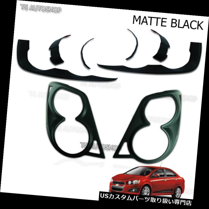ヘッドライトカバー マットブラックヘッドテールランプライトカバーフィットシボレーアベオソニック4-5dr 2012 2015 Matte Black Head Tail Lamp Lights Cover Fit Chevrolet Aveo Sonic 4-5dr 2012 2015 【並行輸入品】
