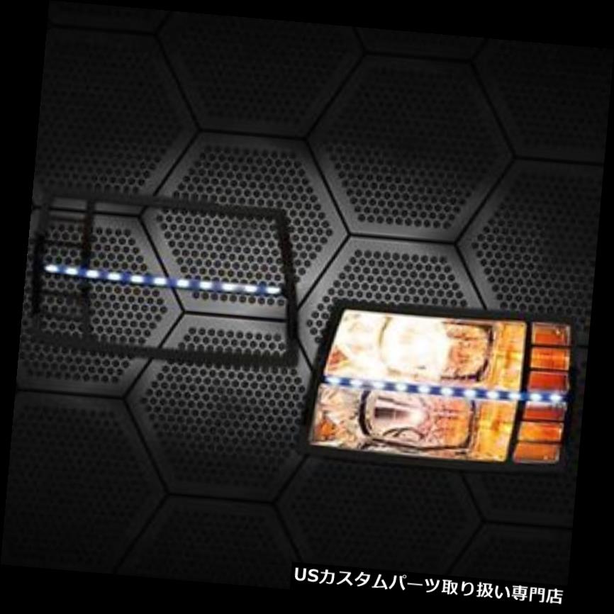 ヘッドライトカバー 2007-2013 SILVERADOブラックヘッドライトベゼルとLEDチービーJDM 2007-2013 SILVERADO BLACK HEAD LIGHT BEZEL WITH LED CHEVY JDM 【並行輸入品】