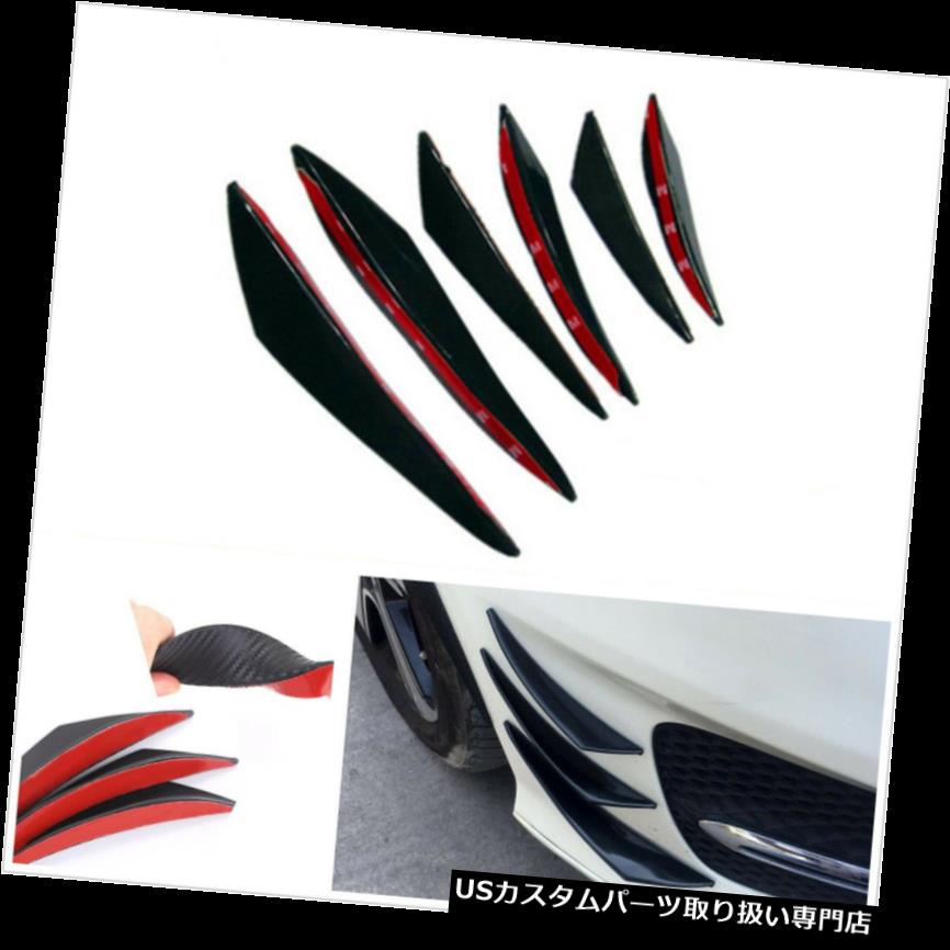 USカナード 6個光沢黒ABS車SUVフロントバンパーフィンスポイラー装飾カナディアン詰め替え 6 Pcs Gloss Black ABS Car SUV Front Bumper Fins Spoiler Decoration Canards Refit 【並行輸入品】