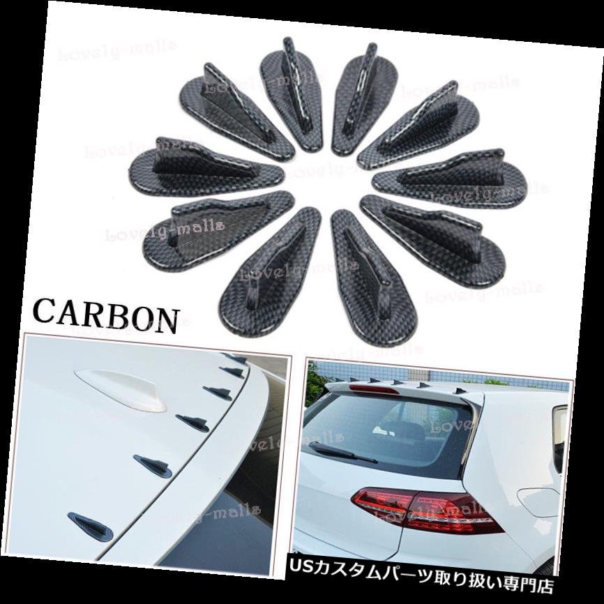 USカナード 10倍カーボンVORTEXジェネレーターフレキシブルEVO-STYLEルーフシャークフィンズスポイラーウィングキット 10x Carbon VORTEX GENERATOR FLEXIBLE EVO-STYLE ROOF SHARK FINS SPOILER WING KIT 【並行輸入品】