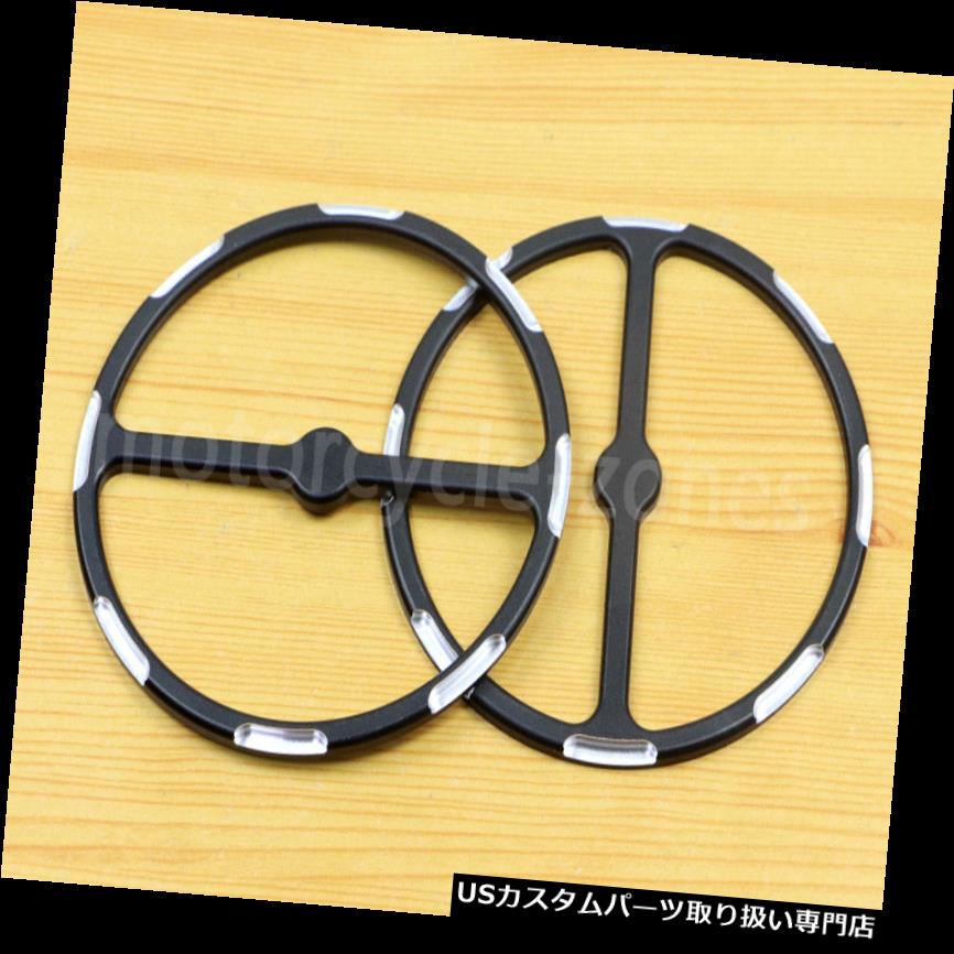 トライク カバー ハーレーストリートエレクトラロードグライドトライク用2倍アルミスピーカートリムリングカバー 2X Aluminum Speaker Trim Ring Cover For Harley Street Electra Road Glide Trike 【並行輸入品】