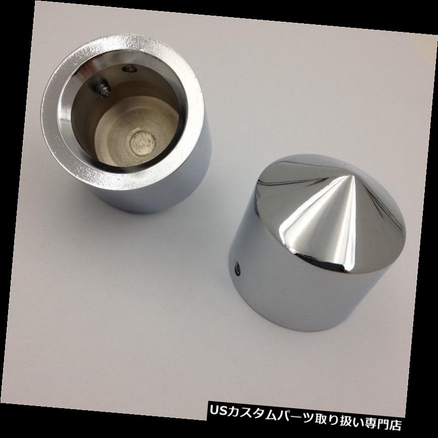 トライク カバー 2PCSクロームフロントアクスルナットカバーキャップハーレーソフテイルダイナVロッドツーリングトライク 2PCS Chrome Front Axle Nut Cover Cap For Harley Softail Dyna V-Rod Touring Trike 【並行輸入品】