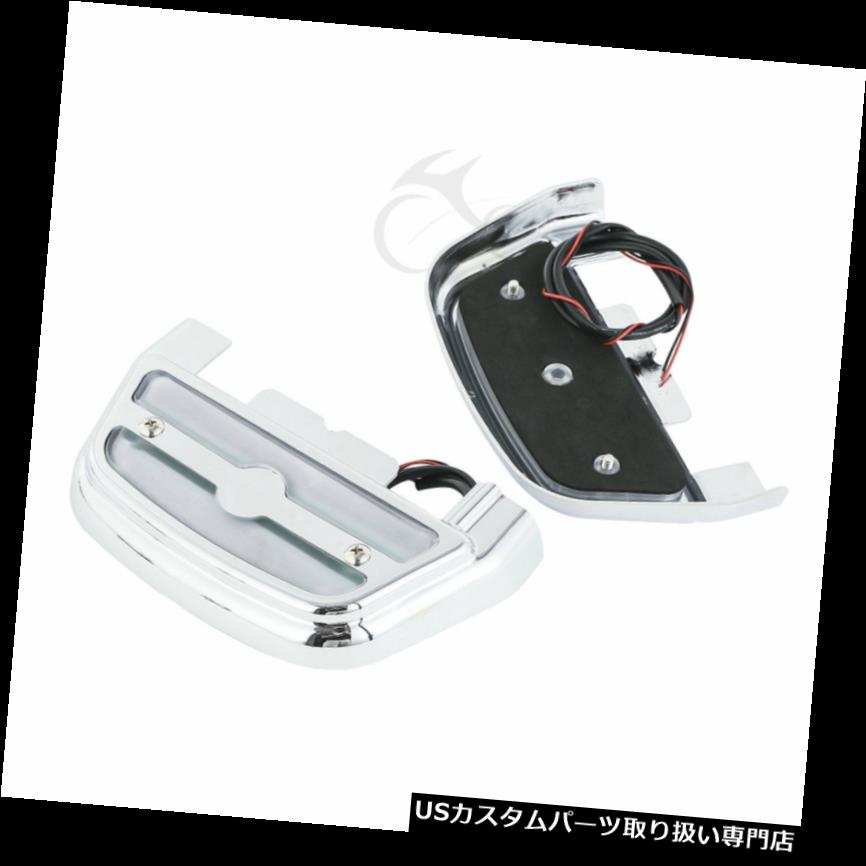 トライク カバー ハーレーツーリングトライクソフテイル用クリアLED乗客用フットボードフロアボードカバー Clear LED Passenger Footboard Floorboard Cover For Harley Touring Trike Softail 【並行輸入品】