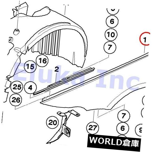フェンダー BMW純正サイドパネルフェンダーフロント左E63 E63N E64 E64N BMW Genuine Side Panel Fender Front Left E63 E63N E64 E64N 【並行輸入品】
