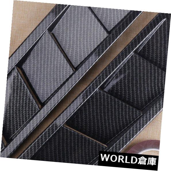 USフードベントトリム 2xユニバーサルカーカーボンファイバーフードベントルーバー冷却パネルトリムトップ（テープ付） 2x Universal Car Carbon Fiber Hood Vent Louver Cooling Panel Trim Top w/ Tape 【並行輸入品】
