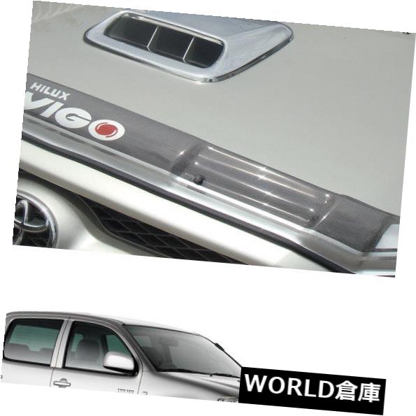 USフードベントトリム トヨタハイラックスビーゴ2005 2010年用小型ボンネットフードスクープベントカバートリムクローム Small Bonnet Hood Scoop Vent Cover Trim Chrome For Toyota Hilux Vigo 2005 2010 【並行輸入品】
