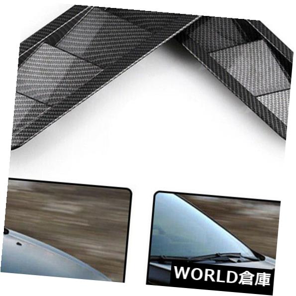 USフードベントトリム 1ペアブラックカーボンファイバーカーフードベントルーバー冷却パネルトリムアクセサリー 1 Pair Black Carbon Fiber Car Hood Vent Louver Cooling Panel Trim Accessories 【並行輸入品】