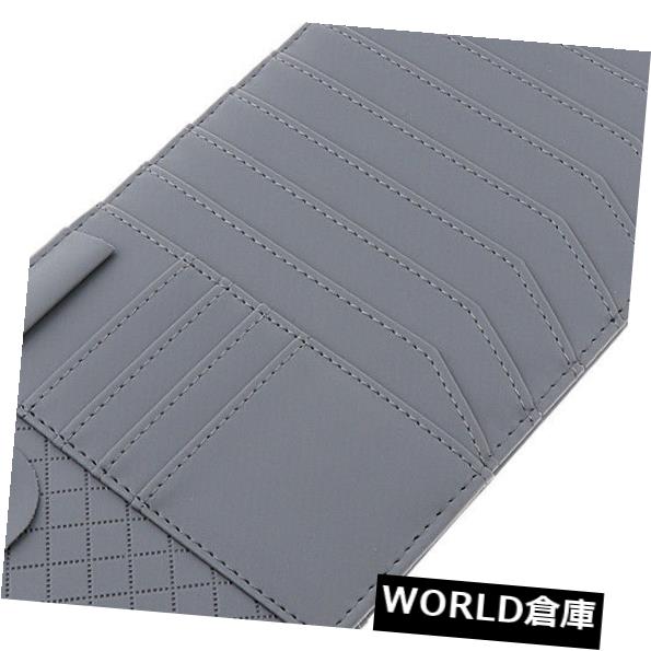 USサンバイザー PUレザーグレーCDフォルダサンバイザーDVDディスクバッグカーアクセサリー PU Leather Gray CD Folder Sun Visor DVD Disk Bag Car Accessories 【並行輸入品】
