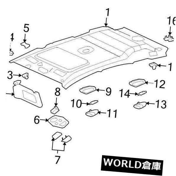 USサンバイザー ブランド新製品GM OEM SUN VISOR＃25954547 BRAND NEW GENUINE GM OEM SUN VISOR #25954547 【並行輸入品】