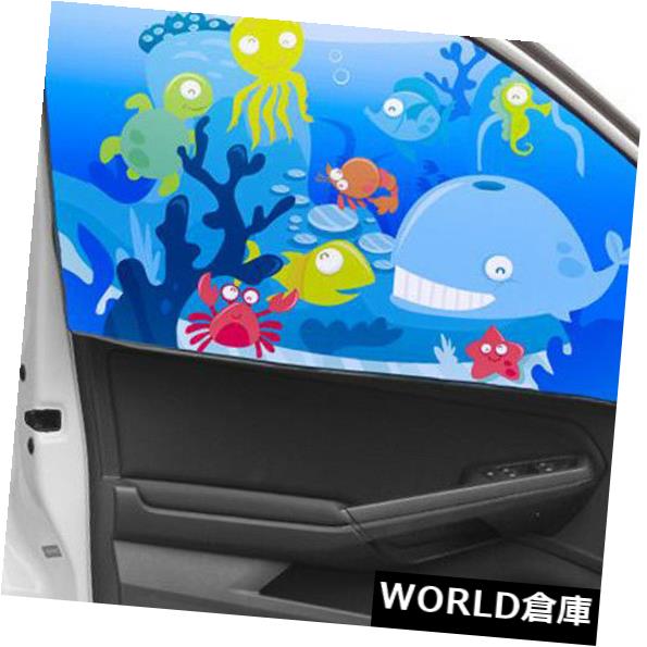USサンバイザー 3個窓サンカーテン子供フロントサイドシェードカーテンブルー 3 Pieces Window Sun Curtain Kids Front Side Shade Curtains Blue 【並行輸入品】