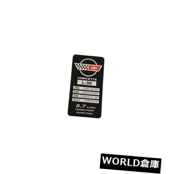 コンソールボックス 1987コルベットL98コンソールエンジンスペックプレート 1987 Corvette L98 Console Engine Spec Plate 【並行輸入品】