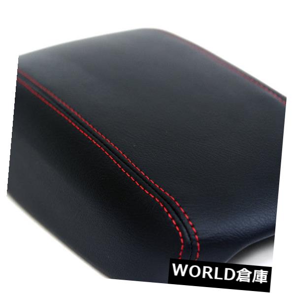 コンソールボックス ダッジダート13-16レッドステッチ用センターコンソールアームレストレザー合成カバー Center Console Armrest Leather Synthetic Cover for Dodge Dart 13-16 Red stitch 【並行輸入品】