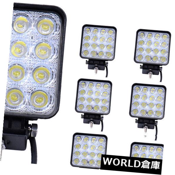 LEDライトバー オフロードトラックトラクターボートバー12Vのための6PCS 48WスクエアLEDワークライトスポットランプ 6PCS 48W Square LED Work Light Spot Lamp For Offroad Truck Tractor Boat Bar 12V 【並行輸入品】
