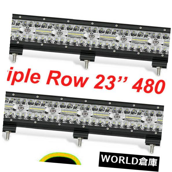 LEDライトバー 2×7 d三列23 '480ワットコンボled作業ライトバースポットフラッドジープトラックボートSUV 2X 7D Tri-Row 23'' 480W Combo LED Work Light Bar Spot Flood Jeep Truck Boat SUV 【並行輸入品】