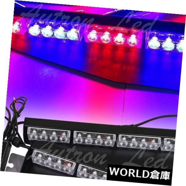 LEDライトバー 34インチ32W LEDバイザーデッキスプリットダッシュフラッシュストロボシグナルライトバーレッド＆ブルー 34\