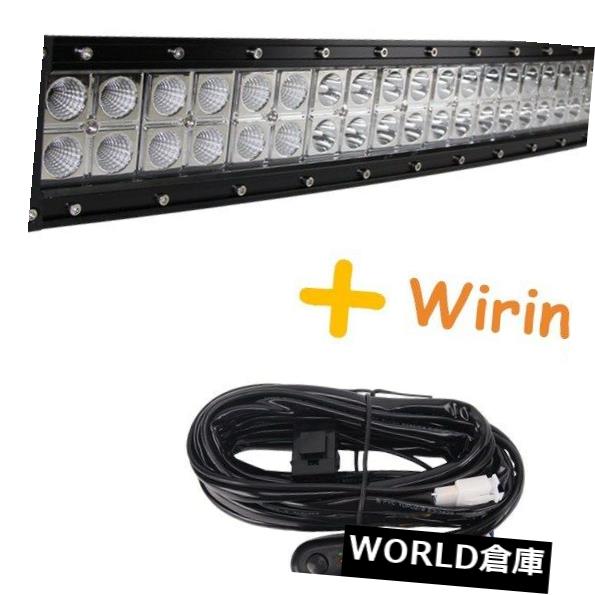 LEDライトバー RZR 4WDボート+ワイヤーハーネスを運転する52inch 300WはLEDのライトバーのオフロードトラックを曲げました 52inch 300W Curved LED Light Bar OffRoad Truck Driving RZR 4WD Boat+Wire Harness 【並行輸入品】