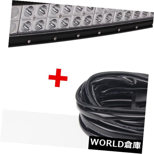 LEDライトバー 52インチ300WカーブLEDワークライトバーフラッドスポットコンボSUV 4WD +ワイヤーハーネス 52inch 300W Curved LED Work Light Bar Flood Spot Combo SUV 4WD+Wiring Harness 【並行輸入品】