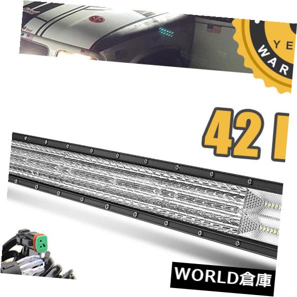 LEDライトバー 42インチ2400ワット洪水スポットled作業ライトバーオフロードボート車SUV配線ハーネス 42''inch 2400W Flood Spot LED Work Light Bar Offroad Boat Car SUV Wiring Harness 【並行輸入品】