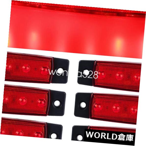 サイドマーカー 10×12ボルト6赤いトラックトレーラートラックピックアップledサイドマーカーブレーキライトインジケーター 10X12V 6 Red Truck Trailer Lorry Pickup LED Side Marker Brake Light Indicator 【並行輸入品】