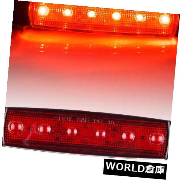 サイドマーカー 10×12V 6 LEDサイドフロントマーカーインジケータライトランプトラックトレーラーレッドWZY 10 x 12V 6 LED Side Front Marker Indicators Lights Lamp Truck Trailer Red WZY 【並行輸入品】