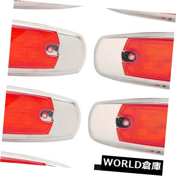 サイドマーカー Freightlinerのトラックのための10x赤く薄い側面のマーカーライト整理12-LEDクロム 10x Red Thin Side Marker Lights Clearance 12-LED Chrome For Freightliner Truck 【並行輸入品】