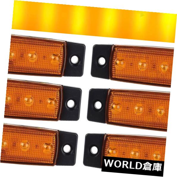 サイドマーカー 10個琥珀色3.8インチ6LEDサイドマーカーインジケータライトトラックトレーラーボートクリアランス 10 Pcs Amber 3.8\