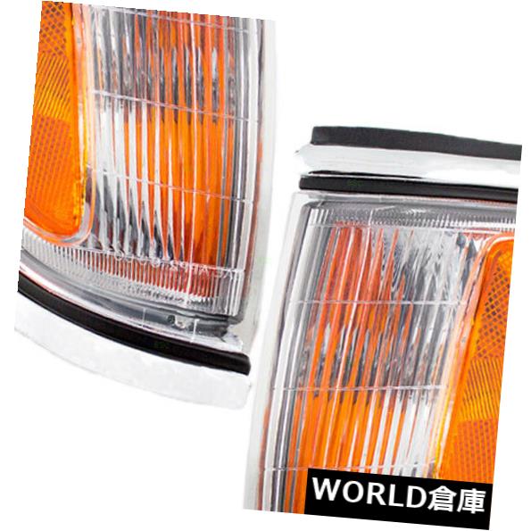 サイドマーカー 95-96トヨタタコマ用の新しいペアセットパークシグナルサイドマーカーライトクロームトリム New Pair Set Park Signal Side Marker Light Chrome Trim for 95-96 Toyota Tacoma 【並行輸入品】