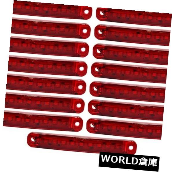 サイドマーカー 15個 9 LEDレッド12VボルトサイドマーカーインジケータライトトラックトレーラートラックA13r 15 Pcs. 9 LED Red 12V Volt Side Marker Indicator Lights Truck Trailer Lorry A13r 【並行輸入品】