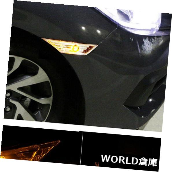 サイドマーカー 2016-2018シビックスモークレンズサイドマーカーランプターンシグナルインジケータライトにフィット Fits 2016-2018 Civic Smoke Lens Side Marker Lamps Turn Signal Indicator Lights 【並行輸入品】