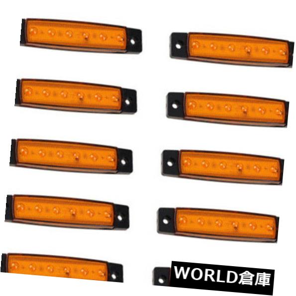 サイドマーカー 10倍Amber12V 6 LEDサイドマーカーライト＆amp; A クリアランスランプフロント/リアユニバーサルgrgrh 10x Amber12V 6 LED Side Marker Light & Clearance Lamp Front/Rear Universal grgrh 【並行輸入品】