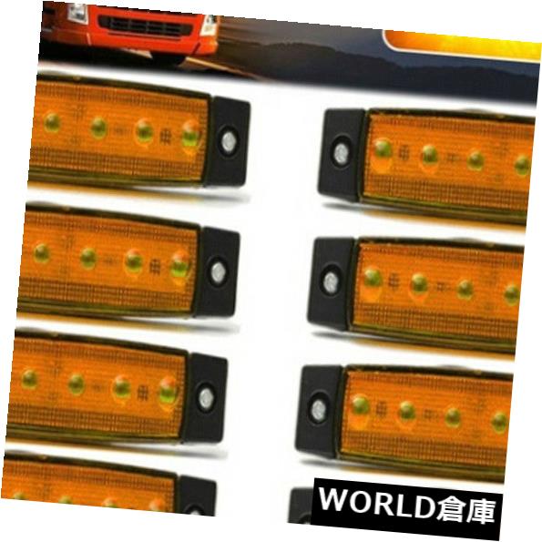 サイドマーカー 10個ユニバーサルトラックトレーラートラックサイドマーカーランプバー24 v 6 LED黄色ライト 10Pcs Universal Truck Trailer Lorry Side Marker Lamp Bar 24V 6 LED Yellow Lights 【並行輸入品】