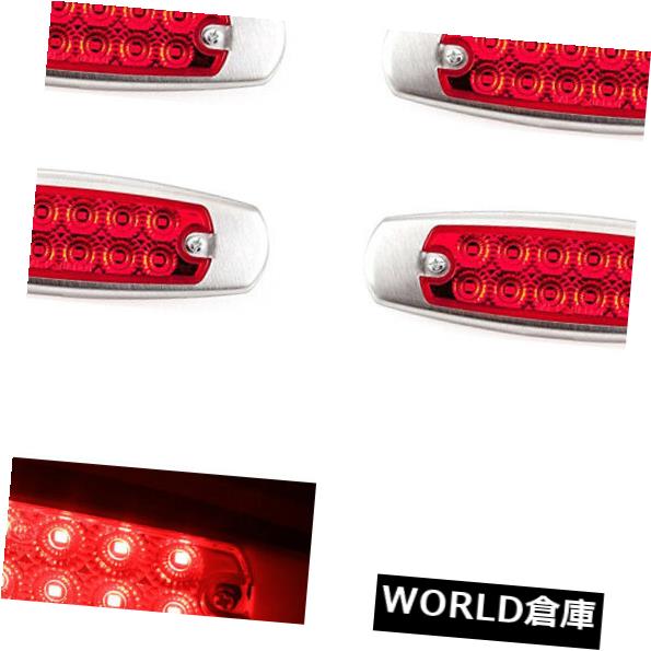 片方荷印 4x卑しい車両のバンの貨物自動車のトラクタトラックの横顔のマーカーのテールランプ12led魚族の形のさ丹 4x Thin Car Vans Truck Trailer Side Marker Tail Light 12led Fish Shape Red Vintageworksbikes Com