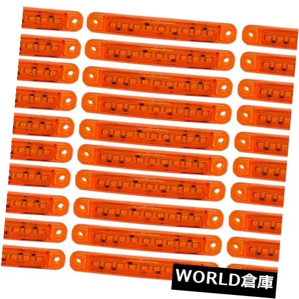サイドマーカー 30 x LEDサイドマーカーライトインジケーターアンバーオレンジ24VトラックトレーラートラックA13o 30 x LED SIDE MARKER LIGHT INDICATOR AMBER ORANGE 24V TRUCK TRAILER LORRY A13o 【並行輸入品】