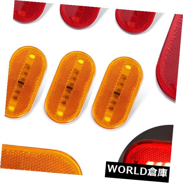 サイドマーカー 5Amber + 5Red 6LED 12Vオーバルクリアランスサイドマーカーライトトラックトレーラーキャンピングカー用 5Amber+5Red 6LED 12V Oval Clearance Side Marker Lights for Truck Trailer Camper 【並行輸入品】
