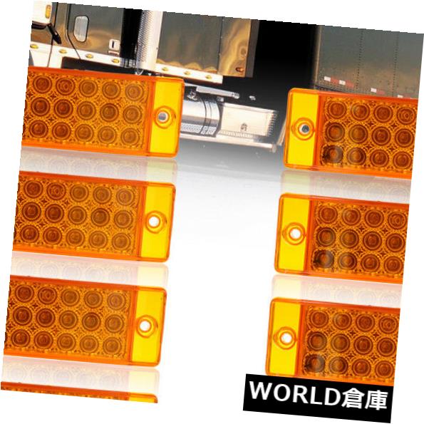 サイドマーカー 10x 24V 6 ''長方形21 LEDアンバーサイドマーカークリアランスライトトラックトレーラー？ 10x 24V 6'' Rectangular 21 LED Amber Side Marker Clearance Light Truck Trailer ！ 【並行輸入品】