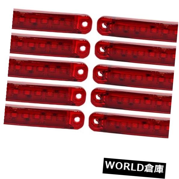 サイドマーカー 10 x 9 LEDサイドマーカーインジケーターライトレッド24VボルトトラックトレーラートラックA13r 10 x 9 LED SIDE MARKER INDICATOR LIGHTS RED 24V VOLT TRUCK TRAILER LORRY A13r 【並行輸入品】