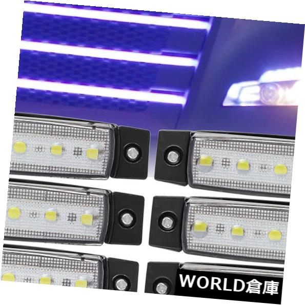 サイドマーカー 10個ホワイト6個のLEDサイドマーカーインジケータライトランプ12Vバスボートトラックトレーラー 10Pcs White 6 LED Side Marker Indicators Light Lamp 12V Bus Boat Truck Trailer 【並行輸入品】