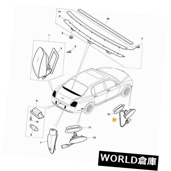 サイドマーカー Bentley Flying Spurのフロントサイドマーカーライト右 Bentley Flying Spur Front Side Marker Light Right 【並行輸入品】
