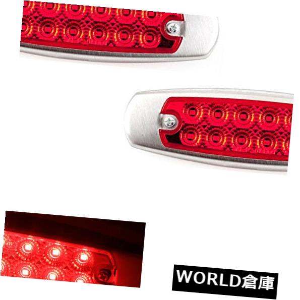 サイドマーカー 2X薄い車のバンのトラックのトレーラーの側面のマーカーのテールライト12LED魚の形の赤 2X Thin Car Vans Truck Trailer Side Marker Tail Light 12LED Fish Shape Red 【並行輸入品】