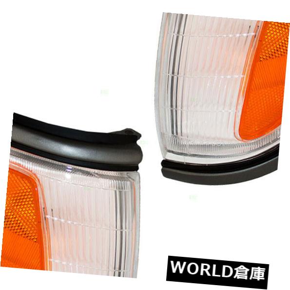 サイドマーカー 95-97トヨタタコマ2WDのための新しいペアセットパークシグナルサイドマーカーランプブラックトリム New Pair Set Park Signal Side Marker Lamp Black Trim for 95-97 Toyota Tacoma 2WD 【並行輸入品】