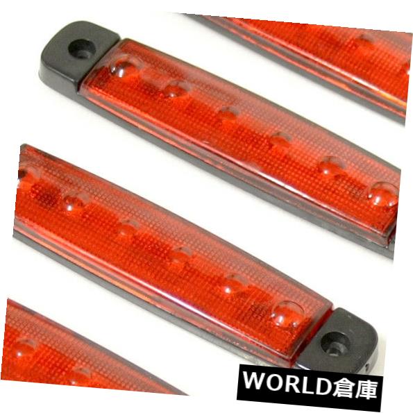 サイドマーカー 4×赤6 LEDサイドマーカーインジケータライトランプ12 vキャラバンキャンピングカーキャンピングカー 4x Red 6 LED Side Marker Indicator Lights Lamps 12V Caravan Camper Motorhome 【並行輸入品】