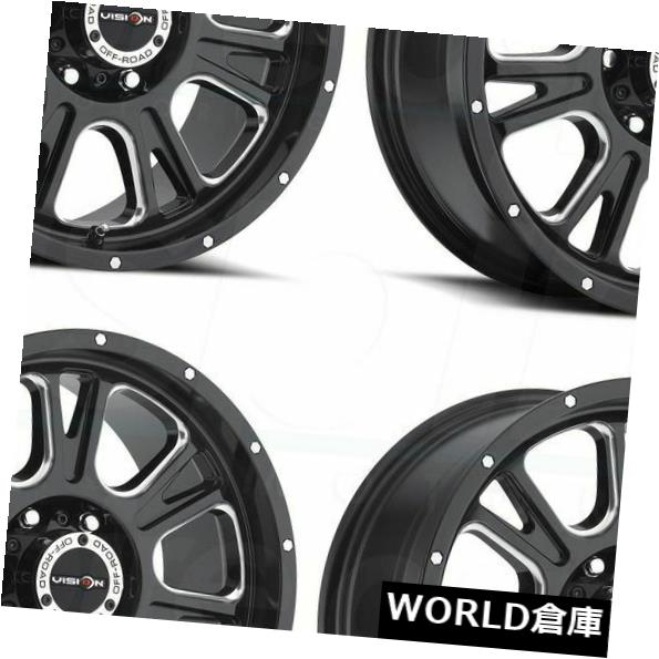 海外輸入ホイール 18x8.5 Vision 399 Fury 8x6.5 / 8x165.1 18ブラックミルドホイールリムセット（4） 18x8.5 Vision 399 Fury 8x6.5/8x165.1 18 Black Milled Wheels Rims Set(4) 【並行輸入品】｜カスタムパーツ WORLD倉庫 208,945円