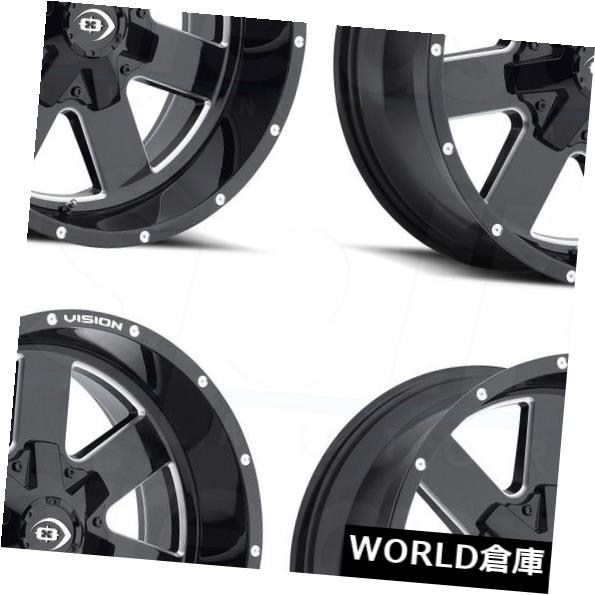 海外輸入ホイール 18x9 Vision 411 Arc 6x5.5 / 6x139.7 12ブラックミルドホイールリムセット(4) 18x9 Vision 411 Arc 6x5.5/6x139.7 12 Black Milled Wheels Rims Set(4) 【並行輸入品】|カスタムパーツ WORLD倉庫