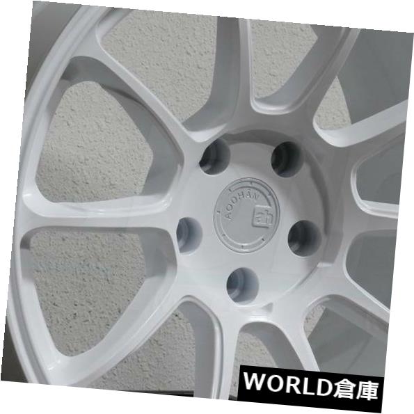 海外輸入ホイール 18x9 Aodhan AH06 AH6 5x112 30ホワイトホイールリムセット（4） 18x9 Aodhan AH06 AH6 5x112 30 White Wheels Rims Set(4) 【並行輸入品】｜カスタムパーツ WORLD倉庫