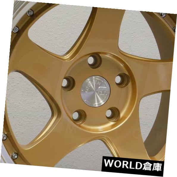 海外輸入ホイール 18x9.5 Aodhan AH01 AH1 5x108 30ゴールドホイールリムセット（4） 18x9.5 Aodhan AH01 AH1 5x108 30 Gold Wheels Rims Set(4) 【並行輸入品】