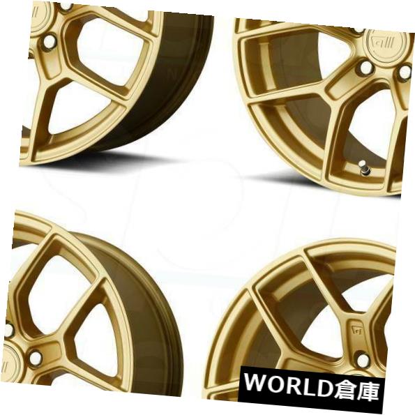 海外輸入ホイール 17x8.5 / 17x9.5 Motegi MR133 5x114.3 35/45ゴールドホイールリムセット（4） 17x8.5/17x9.5 Motegi MR133 5x114.3 35/45 Gold Wheels Rims Set(4) 【並行輸入品】